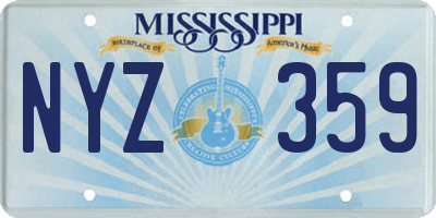 MS license plate NYZ359