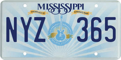 MS license plate NYZ365