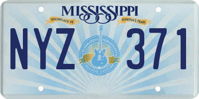 MS license plate NYZ371