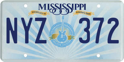 MS license plate NYZ372