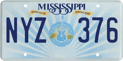 MS license plate NYZ376