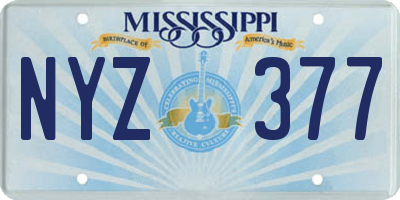 MS license plate NYZ377