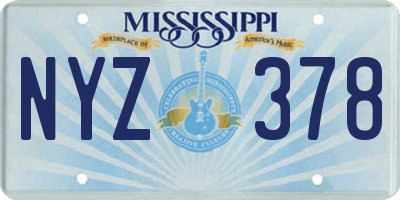 MS license plate NYZ378