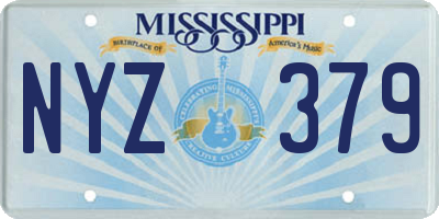 MS license plate NYZ379
