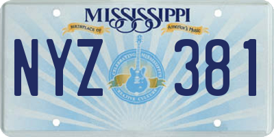 MS license plate NYZ381