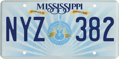 MS license plate NYZ382