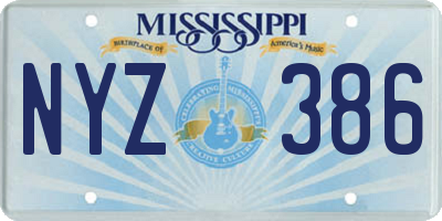 MS license plate NYZ386