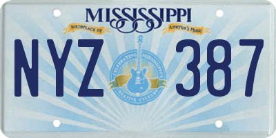 MS license plate NYZ387