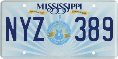 MS license plate NYZ389