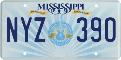 MS license plate NYZ390
