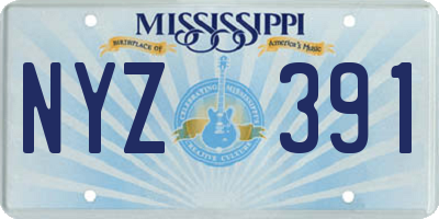 MS license plate NYZ391