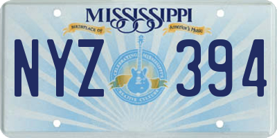 MS license plate NYZ394