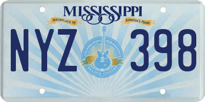MS license plate NYZ398