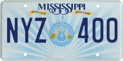 MS license plate NYZ400