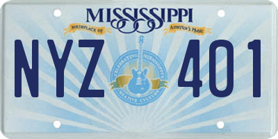MS license plate NYZ401
