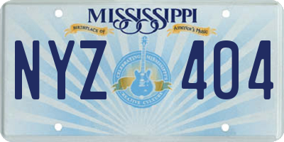 MS license plate NYZ404