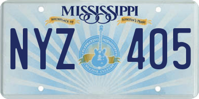 MS license plate NYZ405