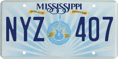 MS license plate NYZ407