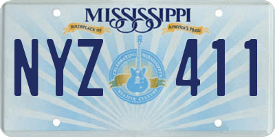 MS license plate NYZ411