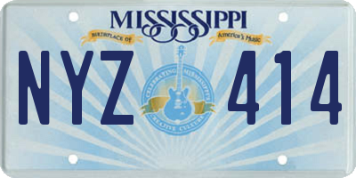 MS license plate NYZ414