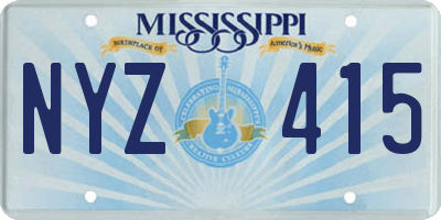 MS license plate NYZ415