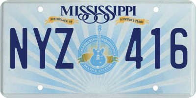 MS license plate NYZ416