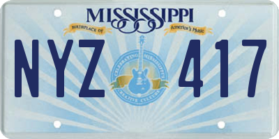 MS license plate NYZ417