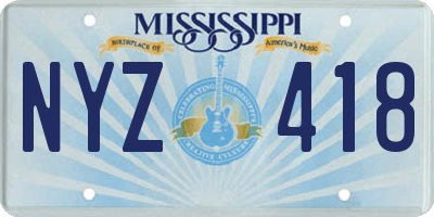 MS license plate NYZ418