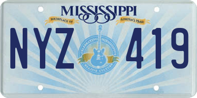 MS license plate NYZ419
