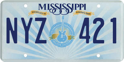 MS license plate NYZ421