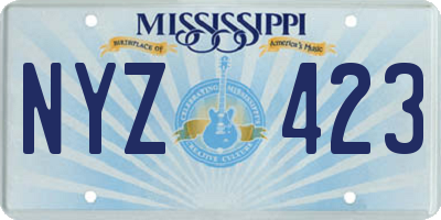 MS license plate NYZ423