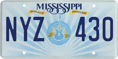 MS license plate NYZ430