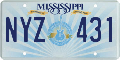 MS license plate NYZ431