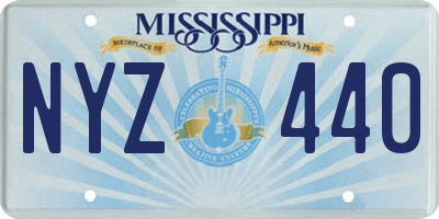 MS license plate NYZ440