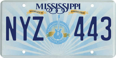 MS license plate NYZ443