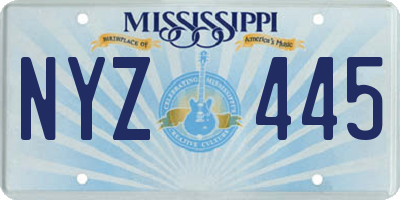 MS license plate NYZ445