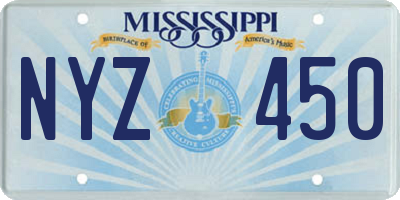 MS license plate NYZ450