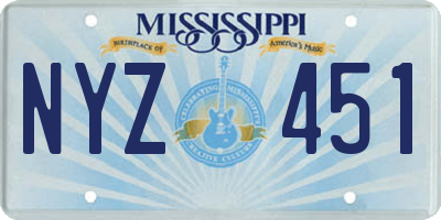 MS license plate NYZ451