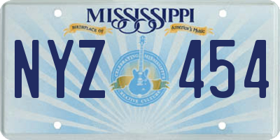 MS license plate NYZ454