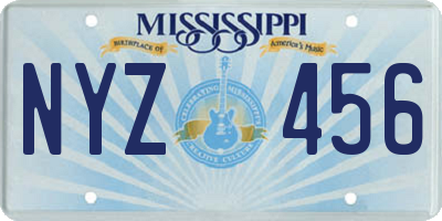 MS license plate NYZ456