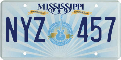 MS license plate NYZ457