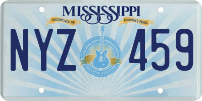 MS license plate NYZ459