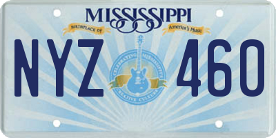 MS license plate NYZ460