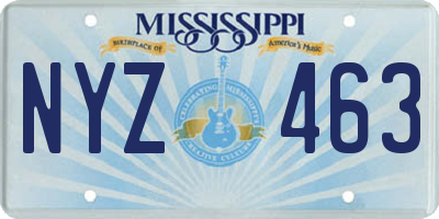 MS license plate NYZ463