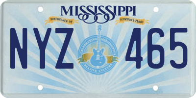 MS license plate NYZ465