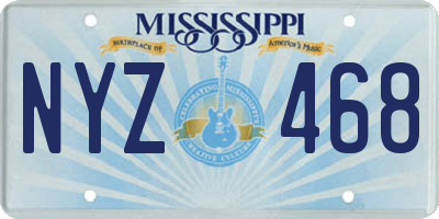 MS license plate NYZ468
