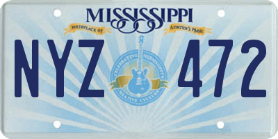 MS license plate NYZ472