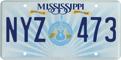 MS license plate NYZ473