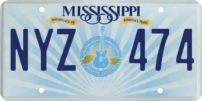MS license plate NYZ474