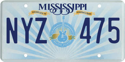 MS license plate NYZ475